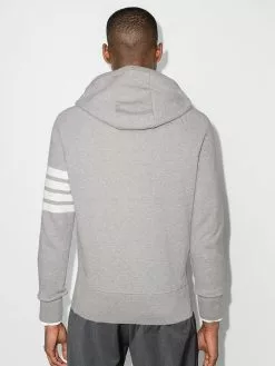 Thom Browne Engineered 4-Bar Zip-Up Jersey Hoodie