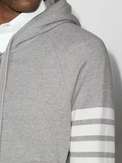 Thom Browne Engineered 4-Bar Zip-Up Jersey Hoodie