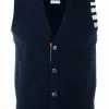 Thom Browne sleeveless buttoned cardigan