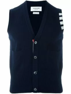 Thom Browne sleeveless buttoned cardigan
