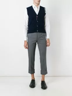 Thom Browne sleeveless buttoned cardigan