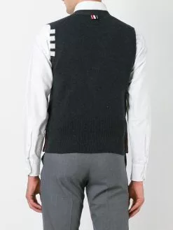 Thom Browne 4-Bar Cashmere Cardigan Vest