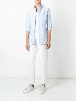 Thom Browne Classic Long Sleeve Button Down Shirt In Blue Oxford