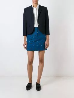 Thom Browne Classic Single Breasted Sport Coat In Navy 2-Ply Wool Fresco