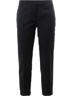 Thom Browne Lowrise Skinny Trousers In Navy 2-Ply Wool Fresco