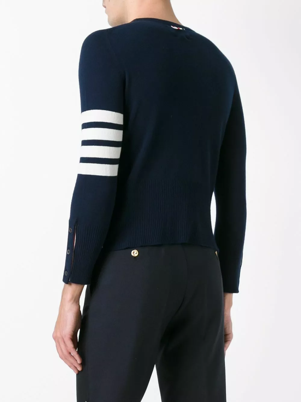 Thom Browne 4 Bar Short Cashmere Pullover knitted sweaters of men 4 Thom Browne 4-Bar Short Cashmere Pullover