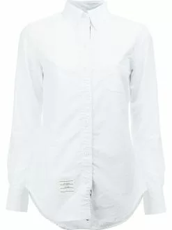 Thom Browne Classic Long Sleeve Button Down Shirt In White Oxford