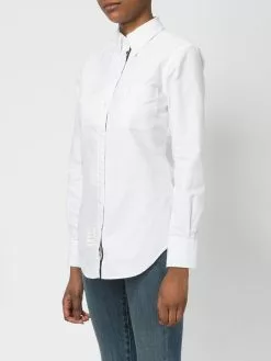 Thom Browne Classic Long Sleeve Button Down Shirt In White Oxford