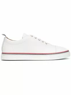Thom Browne Straight Toe Cap Trainer In Pebble Grain
