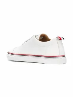 Thom Browne Straight Toe Cap Trainer In Pebble Grain