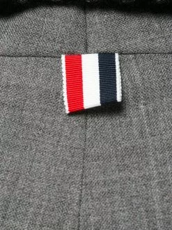 Thom Browne Lowrise Skinny Trousers In Medium Grey 2-Ply Wool Fresco