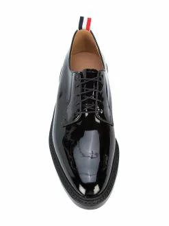 Thom Browne Classic Blucher In Black Patent Leather