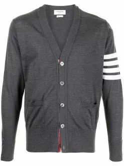 Thom Browne 4-Bar V-neck merino cardigan