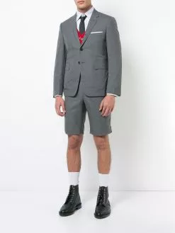 Thom Browne Classic Backstrap Short In Medium Grey Super 120's Twill