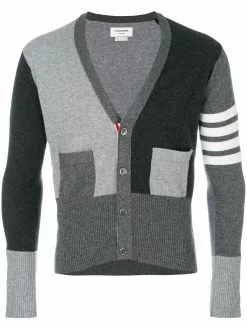 Thom Browne fitted waist v-neck cardigan