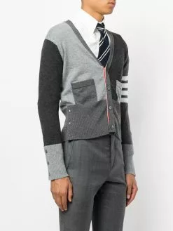Thom Browne fitted waist v-neck cardigan