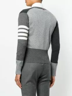 Thom Browne fitted waist v-neck cardigan
