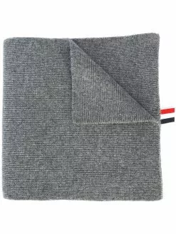 Thom Browne 4-Bar Stripe Cashmere Rib Scarf