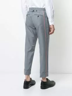 Thom Browne Classic Backstrap Trouser With Red, White And Blue Selvedge In School Uniform Twill