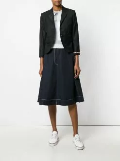 Thom Browne Classic Single Breasted Sport Coat With Wristwatch Applique & Combo Lapel In Super 120’s Twill