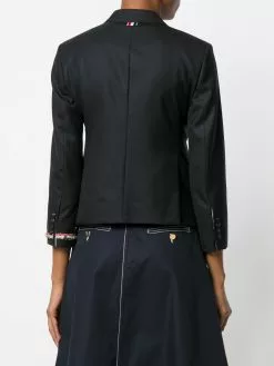 Thom Browne Classic Single Breasted Sport Coat With Wristwatch Applique & Combo Lapel In Super 120’s Twill