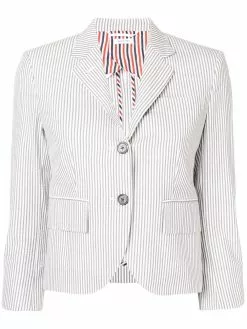 Thom Browne vertical-stripe single-breasted blazer