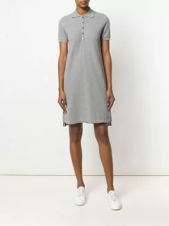 Thom Browne Striped Cotton Pique Polo Dress