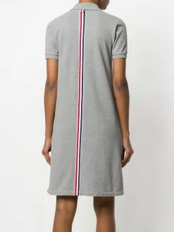 Thom Browne Striped Cotton Pique Polo Dress