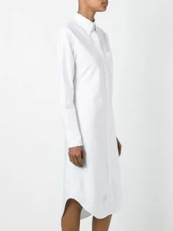 Thom Browne Long Sleeve Button Down Knee Length Shirtdress In Oxford