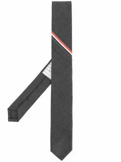 Thom Browne Classic Necktie With Seamed In Red, White And Blue Selvedge (26cm) In Super 120’s Twill