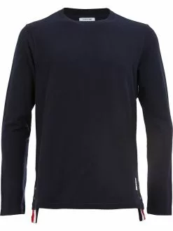 Thom Browne Center-Back Stripe Relaxed Piqué Tee