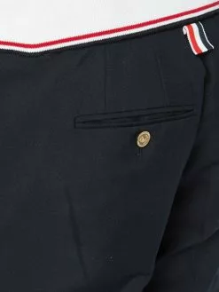 Thom Browne Low Rise Skinny Trouser With Red, White And Blue Selvedge Back Leg Placement In School Uniform Plain Weave