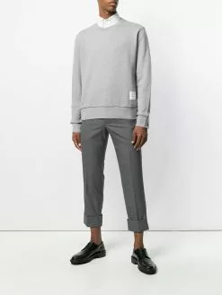 Thom Browne Center-Back Stripe Jersey Pullover