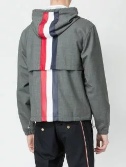 Thom Browne tri-coloured stripe hooded jacket