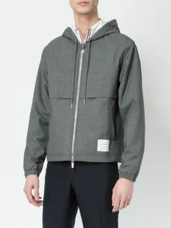 Thom Browne tri-coloured stripe hooded jacket