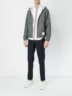 Thom Browne tri-coloured stripe hooded jacket