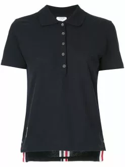 Thom Browne stripe-trim polo top