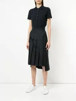 Thom Browne stripe-trim polo top