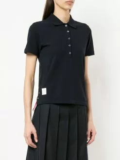 Thom Browne stripe-trim polo top