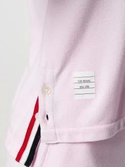 Thom Browne Relaxed Fit Short Sleeve Tee With Red, White And Blue Stripe In Classic Pique