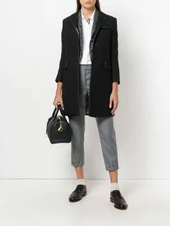 Thom Browne grosgrain tipping Chesterfield coat