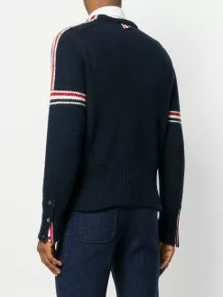 Thom Browne Rwb Intarsia Armband Tweed Pullover