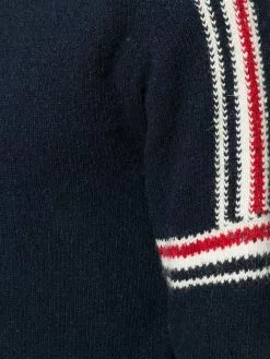 Thom Browne Rwb Intarsia Armband Tweed Pullover