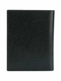 Thom Browne Diagonal Intarsia Stripe Passport Holder In Pebble Grain Leather