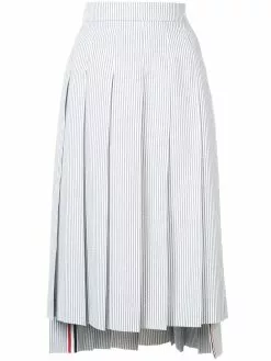 Thom Browne Seersucker Pleated Skirt