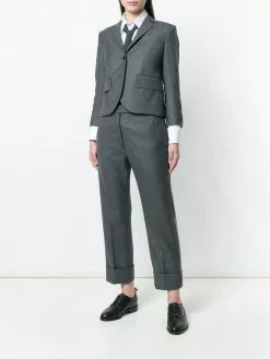 Thom Browne Center-back Stripe Sport Coat In Solid Wool Twill