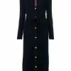 Thom Browne Half-and-half Rib Knit Striped Long Cardigan