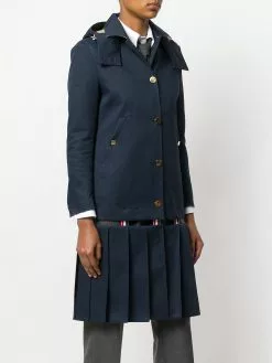 Thom Browne Low Slung Pleated Mackintosh Overcoat single breasted coats of women 8 Thom Browne Low-Slung Pleated Mackintosh Overcoat