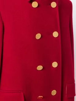 Thom Browne High-Button Pintuck Double-Breasted Cape In Pilot Cloth Melton