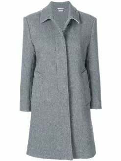 Thom Browne Unlined Bal Collar Overcoat In Boiled Wool